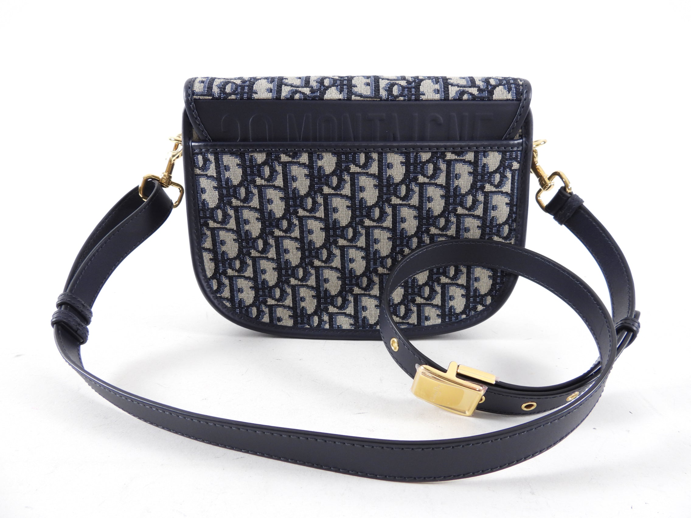 Christian Dior Navy Blue Oblique Jacquard Medium Bobby Bag - Luxury Designer Handbag for Women, Perfect for Work, Travel & Special Occasions