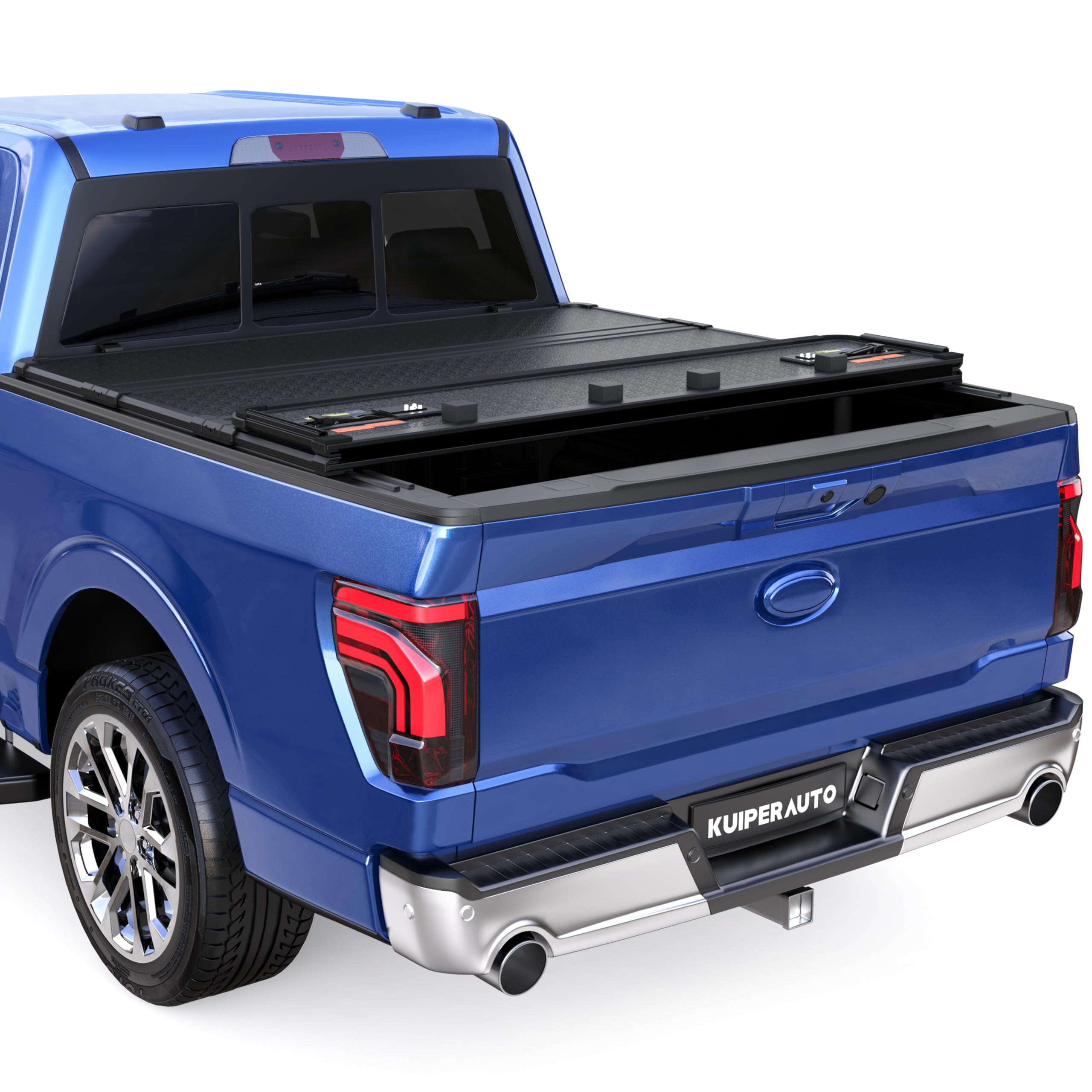 Hard Quad Truck Bed Tonneau Cover for 2015-2025 Ford F150 F-150 Styleside (5.5' Bed) - Waterproof & Durable Pickup Truck Accessory for Camping, Work & Outdoor Adventures (Not Compatible with Flareside)