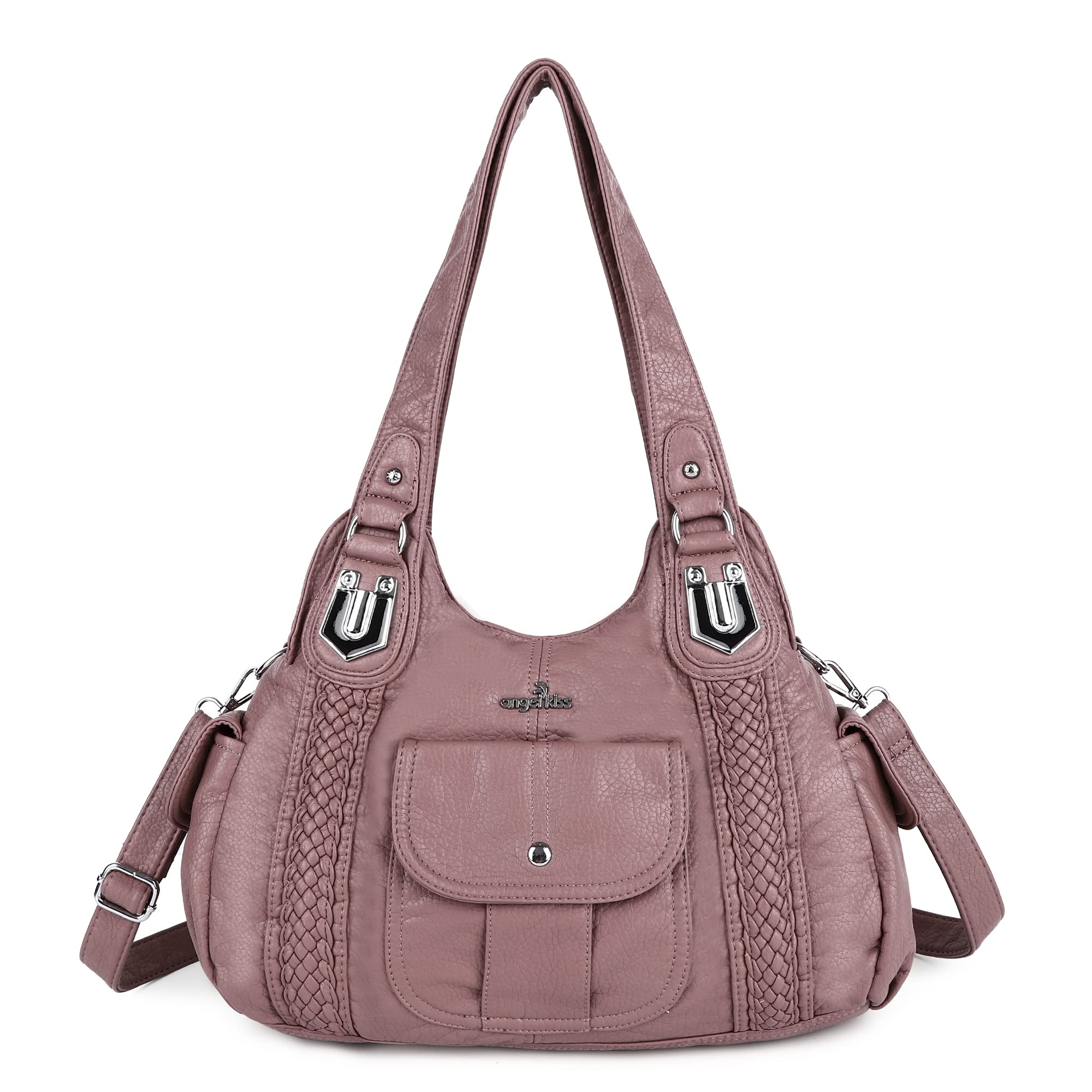 Angelkiss Women's Vegan Leather Crossbody Hobo Satchel Shoulder Tote Purse - Stylish & Durable Handbag for Work, Travel & Everyday Use