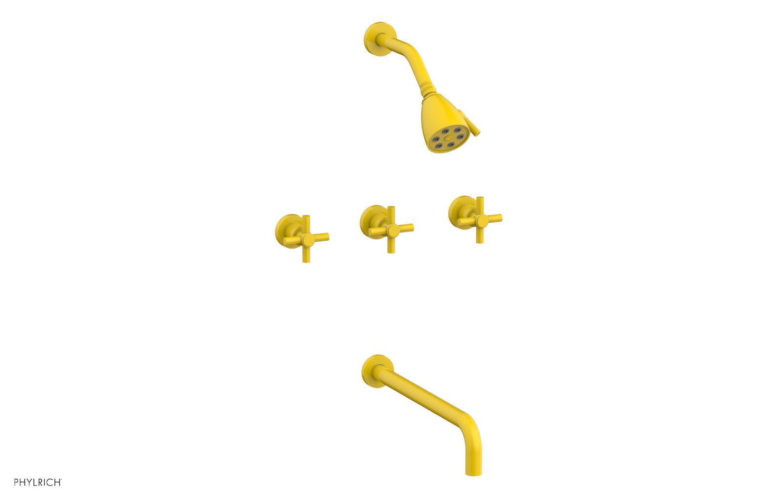 BASIC Three Handle Tub and Shower Faucet Set with 14