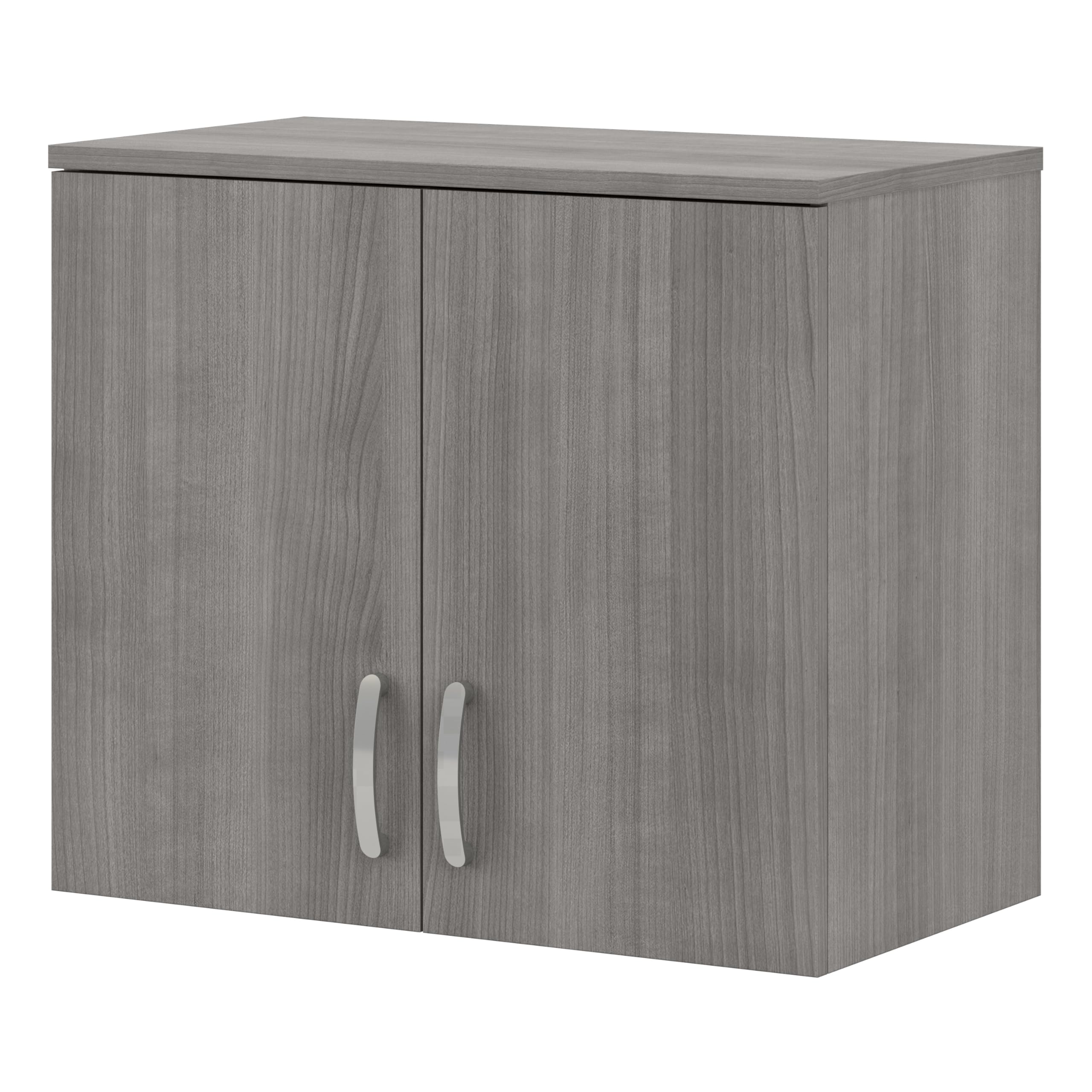 Bush Business Furniture Universal Storage Closet Wall Cabinet with Doors & Shelves - Platinum Gray | Office Organization, Home Storage & Closet Solution