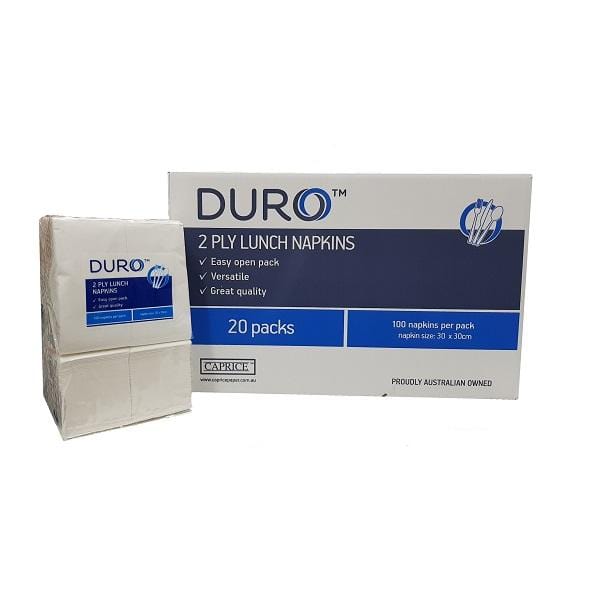 Premium Caprice Duro Lunch Napkins - 1/8 GT Fold, 2-Ply, 300mm x 300mm (12