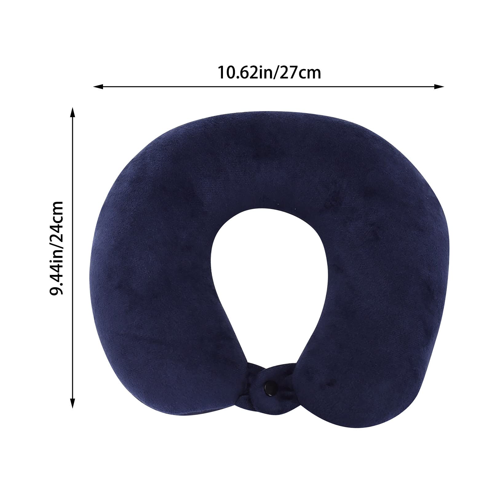 Memory Foam Travel Neck Pillow - Ergonomic Airplane Neck Support for Sleeping, Washable Cover, Portable & Comfortable (Navy) - Perfect for Long Flights, Road Trips & Office Naps