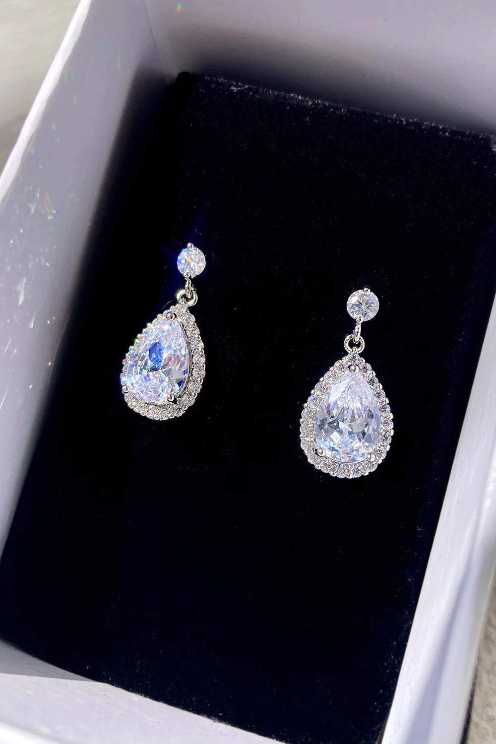 Estelle Dainty Crystal Bridal Drop Earrings - Elegant Wedding Jewelry for Brides, Bridesmaids & Formal Events | Handmade Sterling Silver Earrings with Swarovski Crystals | Perfect for Weddings, Prom & Evening Occasions