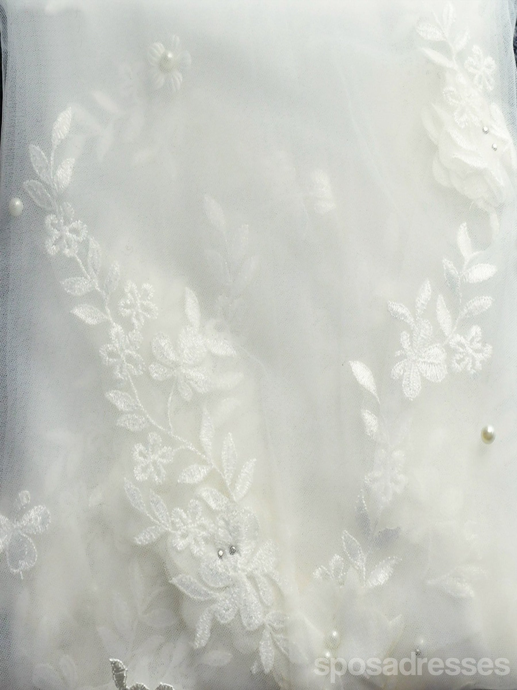Elegant Handmade 3D Floral Pearl Bridal Veil - V122 | Perfect for Weddings, Bridal Showers & Formal Events