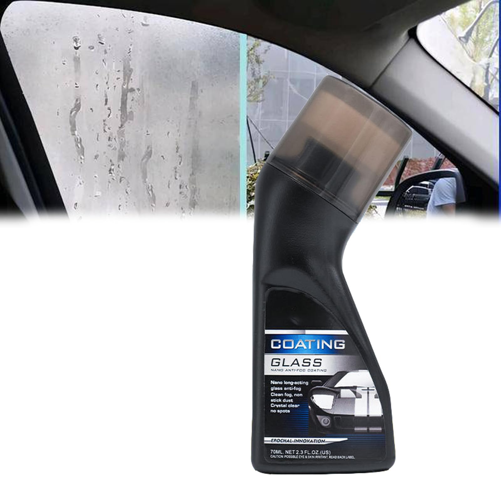 Micro-Molecular Anti-Fog Coating Spray for Car Windshield, Windows, Mirrors & Glasses – Long-Lasting Defogging Solution with Applicator – Perfect for Driving, Swimming & Outdoor Activities (1 Pack)