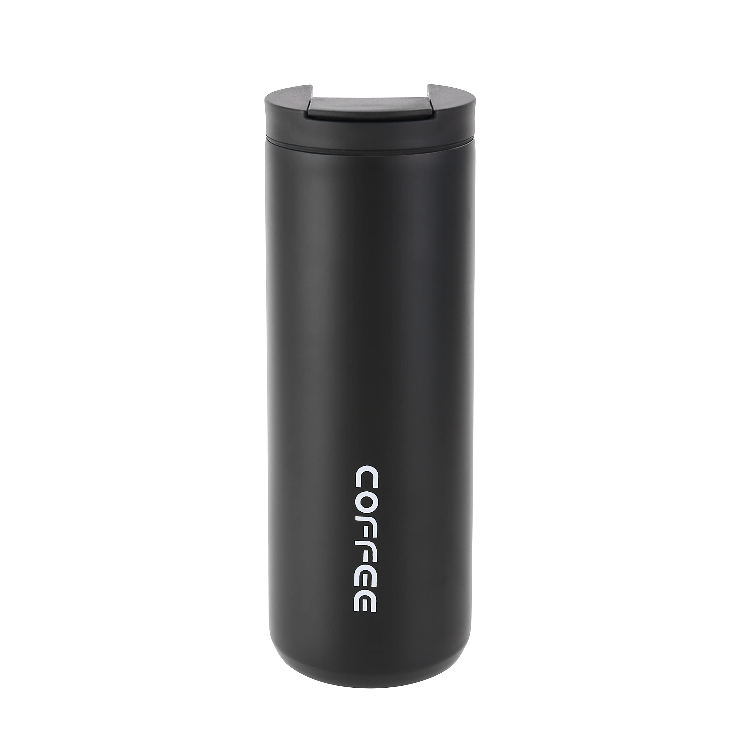 Vacuum Insulated Stainless Steel Coffee Travel Mug - 18.5oz (550ml) Leak Proof Screw Lid, Keeps Beverages Hot/Cold for 12 Hours - Perfect for Commuting, Office & Outdoor Activities (Black)