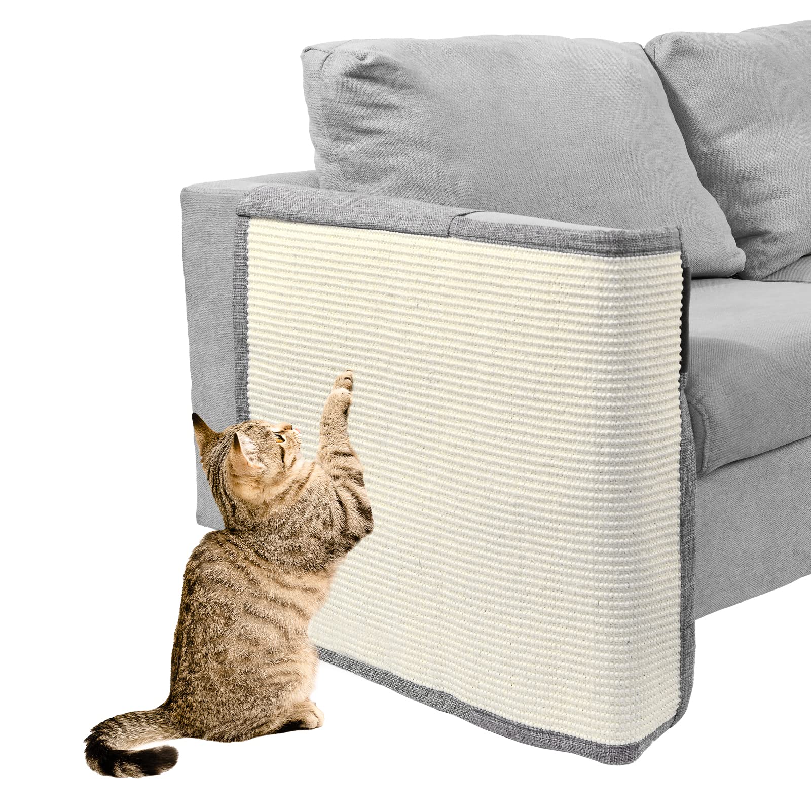 Natural Sisal Cat Scratch Furniture Protector - Sofa, Couch & Chair Protector for Indoor Cats | Prevent Scratches & Damage to Home Furniture | Perfect for Living Room, Bedroom & Home Office
