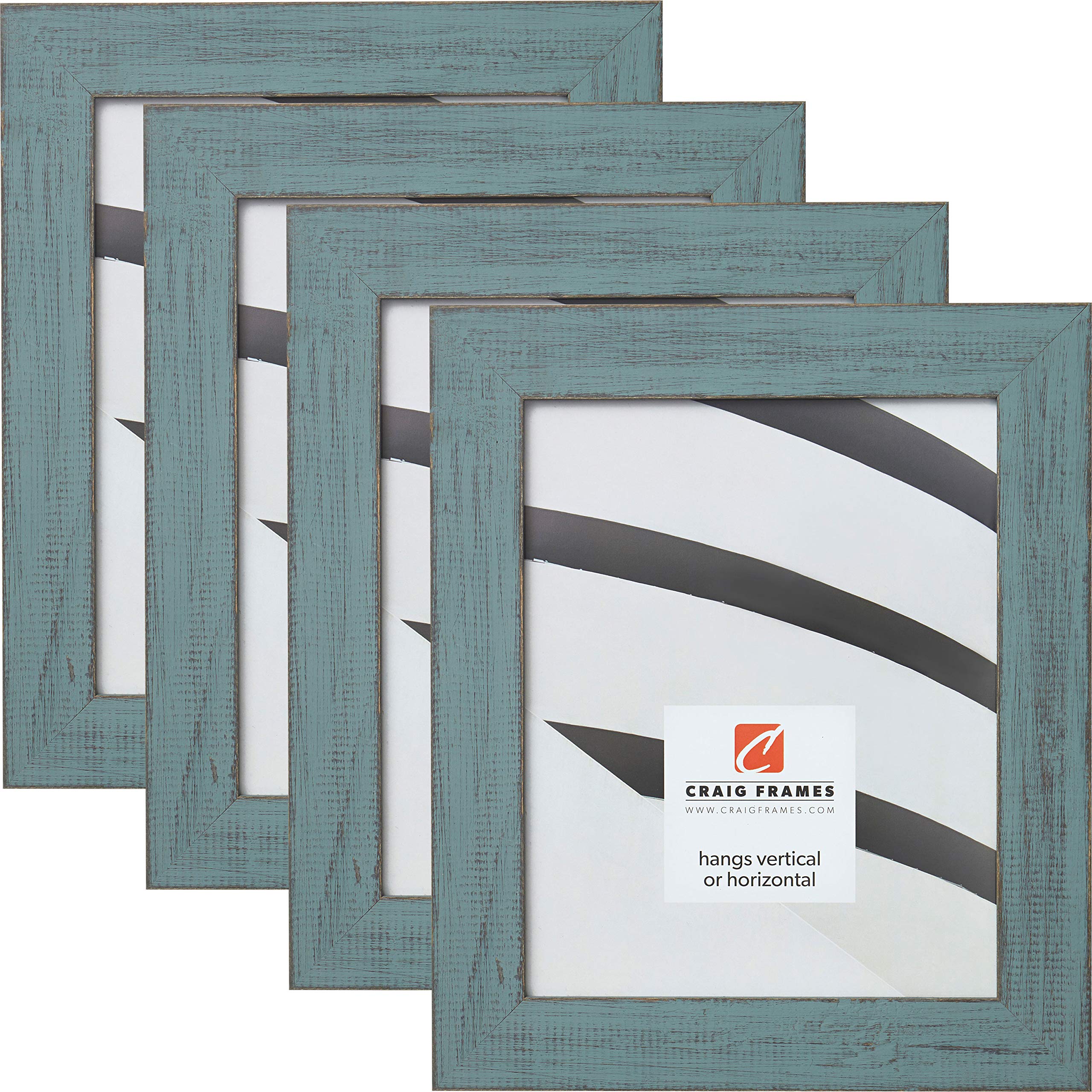 Craig Frames Jasper 8.5 x 11 Inch Picture Frame Set of 4 - Country Dixie Grey - Perfect for Wall Gallery, Home Decor, Office & Gift Giving