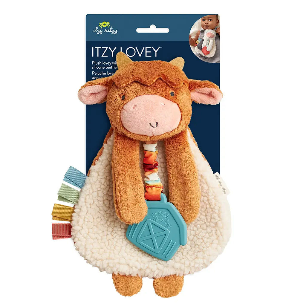 Highland Cow Itzy Friends Lovey™ Plush Toy - Soft & Cuddly Stuffed Animal for Babies & Toddlers - Perfect for Nursery, Bedtime, and Travel Comfort