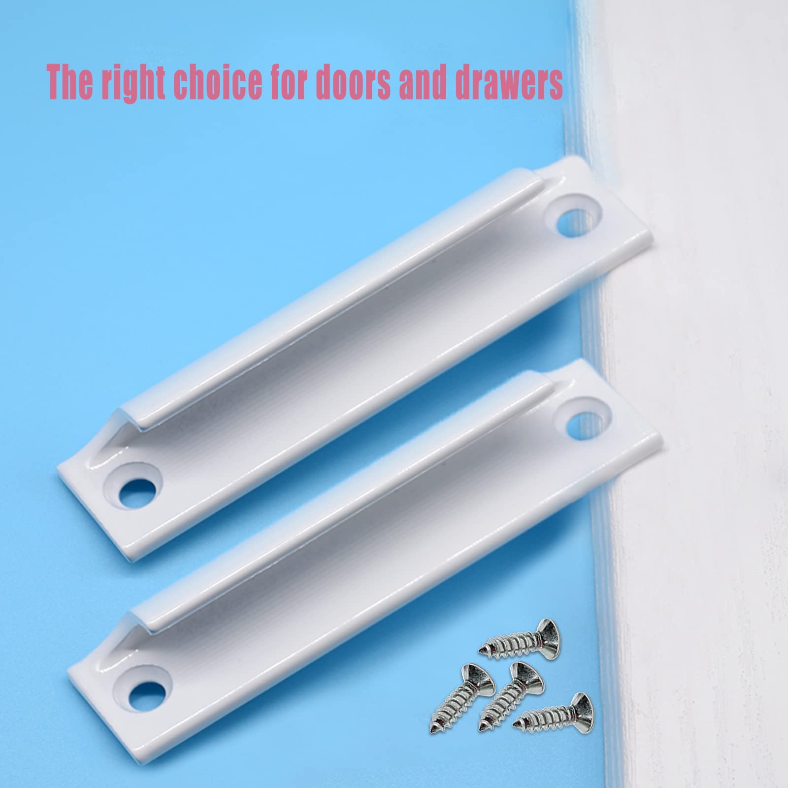 Angelkiss 2-Pack Aluminum Curved Barn Door Handles - Balcony & Drawer Pulls for Cabinets, Closets, Balcony Doors (White) - Perfect for Farmhouse, Rustic & Modern Home Decor