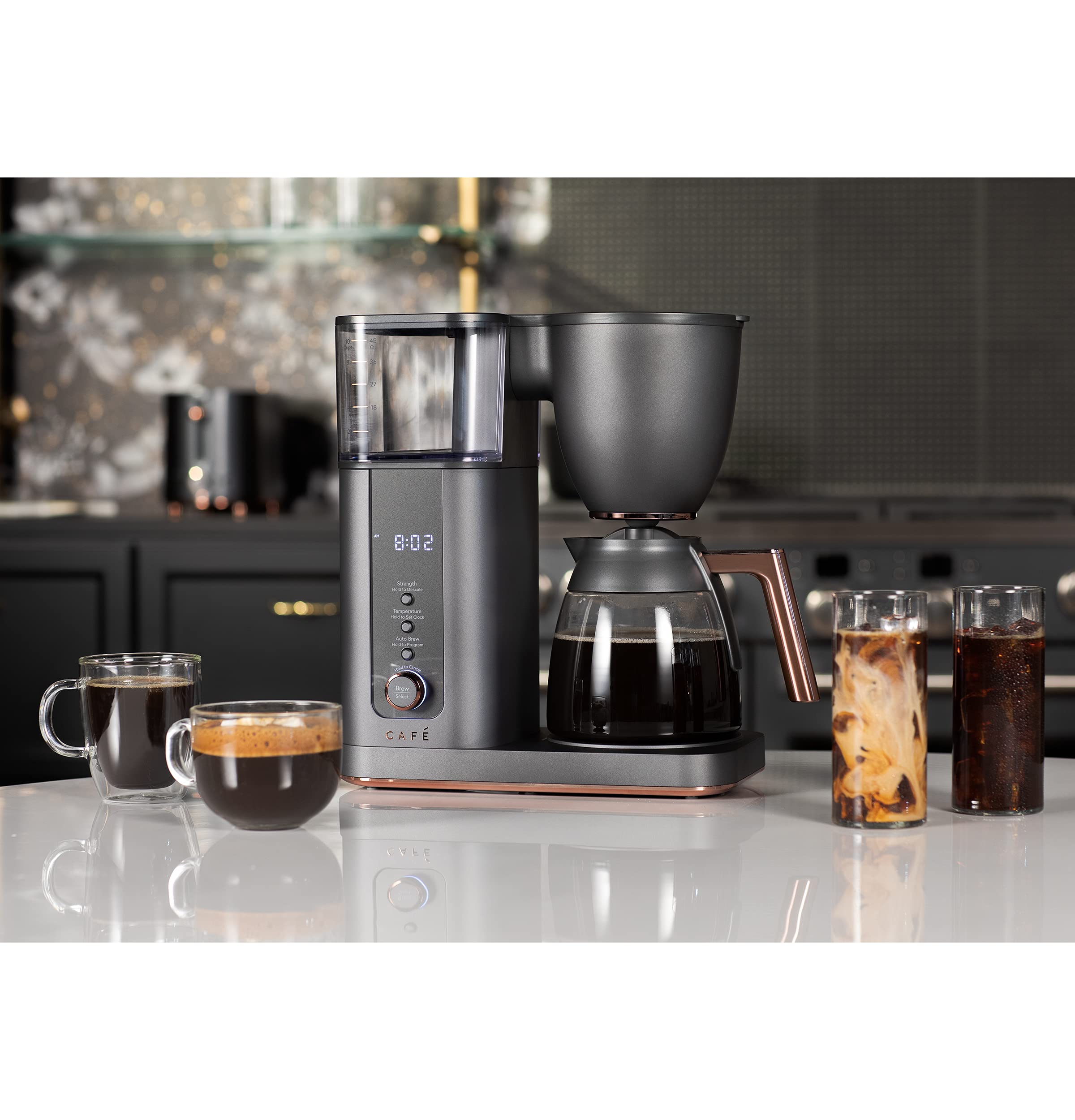 Premium Café Specialty Drip Coffee Maker - 10-Cup Glass Carafe with WiFi & Voice Control | SCA Certified Barista-Grade Coffee Machine | Smart Home Kitchen Appliance | Matte Black (Renewed) | Perfect for Home Offices, Breakfast Nooks & Entertaining Guests