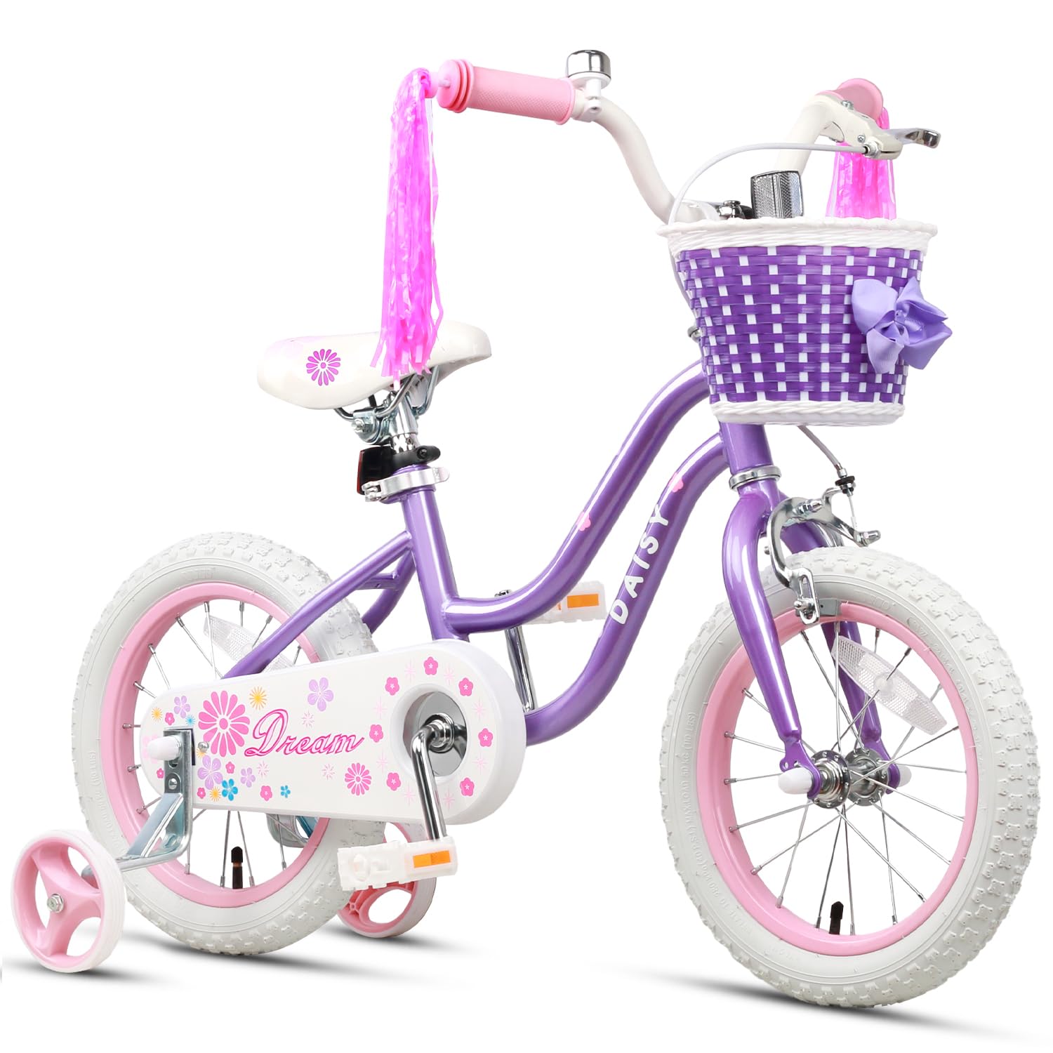 **Daisy Princess Girls Bike for Kids Ages 2-7 Years - 12, 14, 16 Inch Toddler & Child Bicycle with Training Wheels, Basket & Streamers - Multiple Colors - Perfect for Outdoor Play, Birthday Gifts & Park Rides**