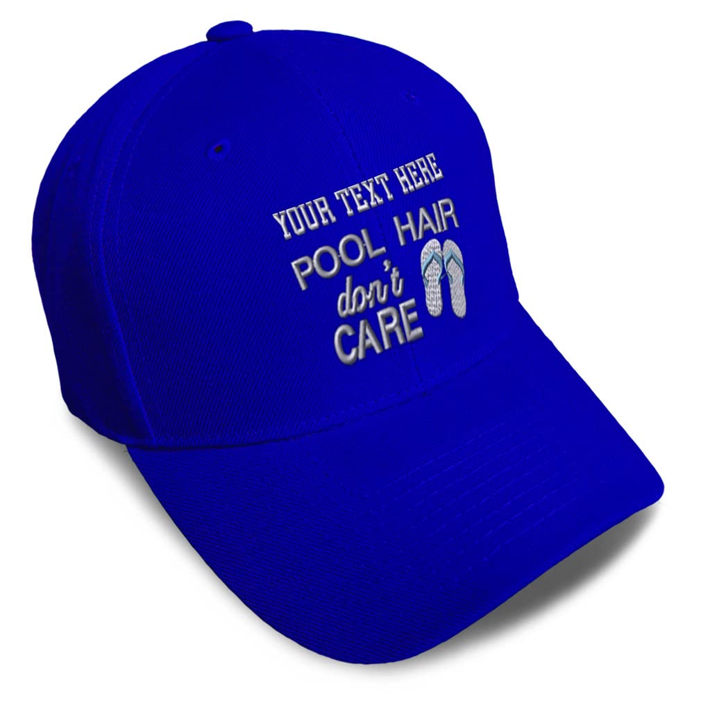 Stylish 'Pool Hair Don't Care' Baseball Cap - Unisex Swim & Dad Hat for Men & Women | Perfect for Swimming, Beach Days & Summer Outdoor Activities