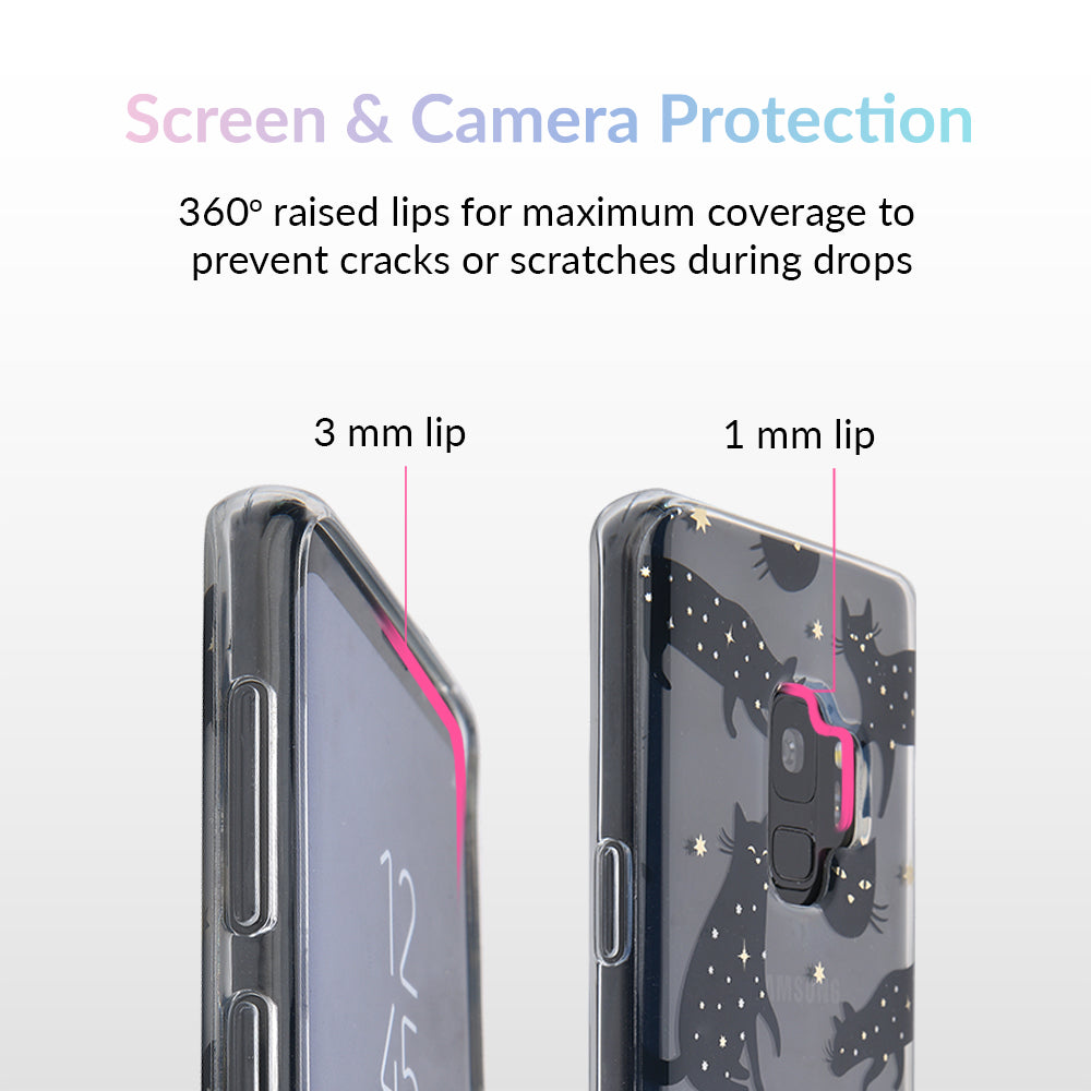 Black Cat Clear Samsung Galaxy Case - Protective Phone Cover for Galaxy S21/S22/S23 - Slim Scratch-Resistant Design - Perfect for Everyday Use & Gifts