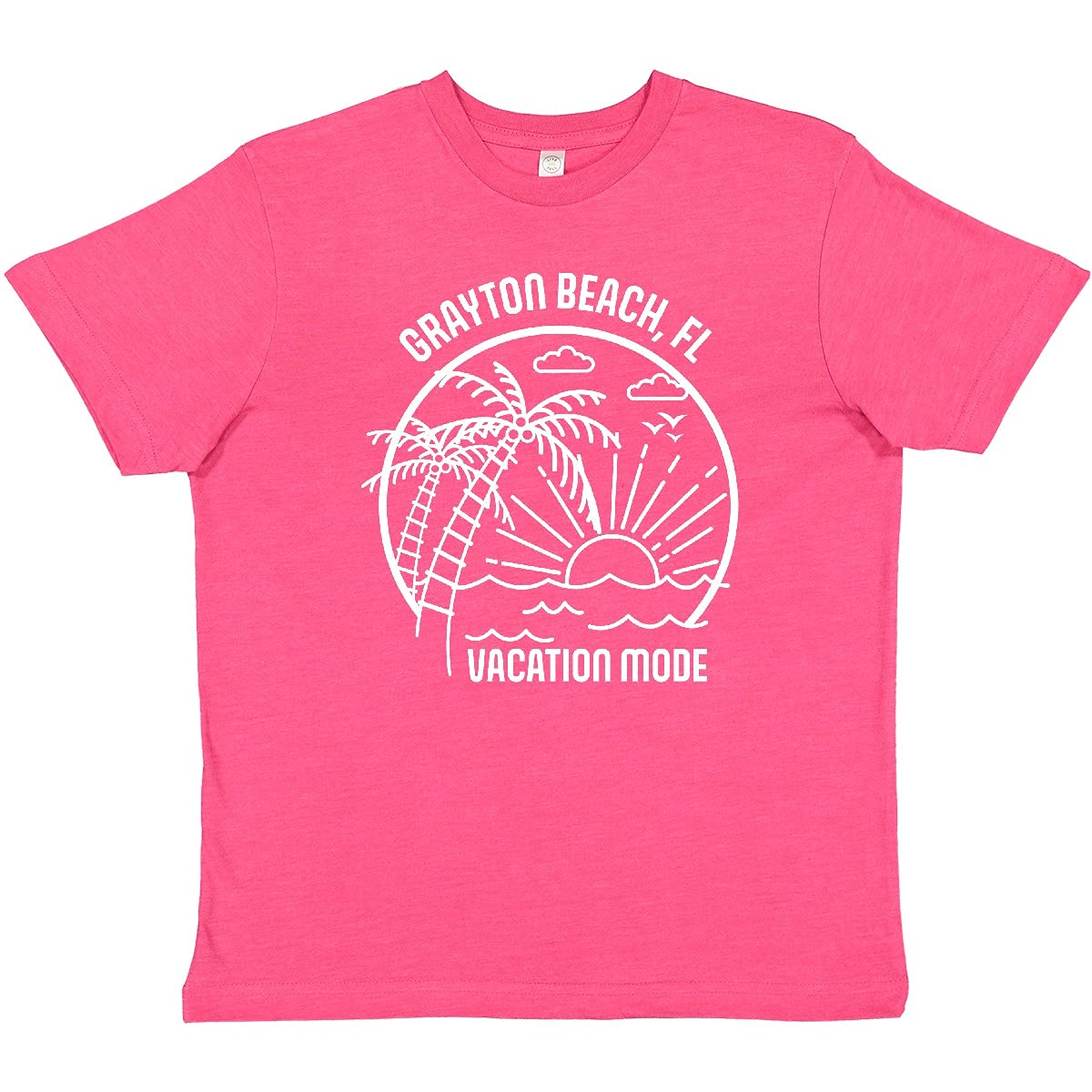 Inktastic Summer Vacation Mode Grayton Beach Florida Youth T-Shirt - Comfortable Kids Travel Shirt for Beach Trips & Family Vacations