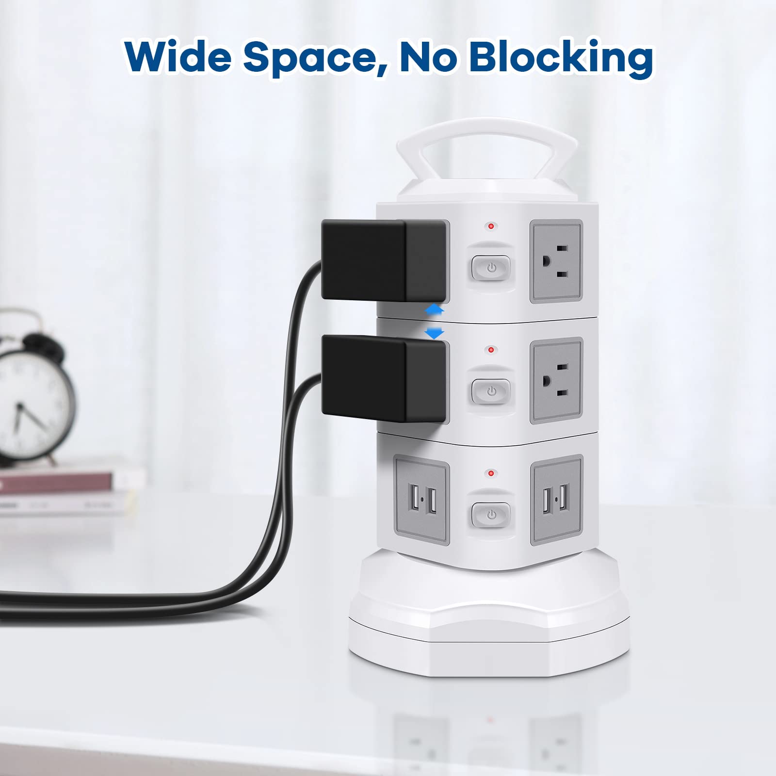 10-Outlet Power Strip with 4 USB Ports | Surge Protector for Office & Home Devices