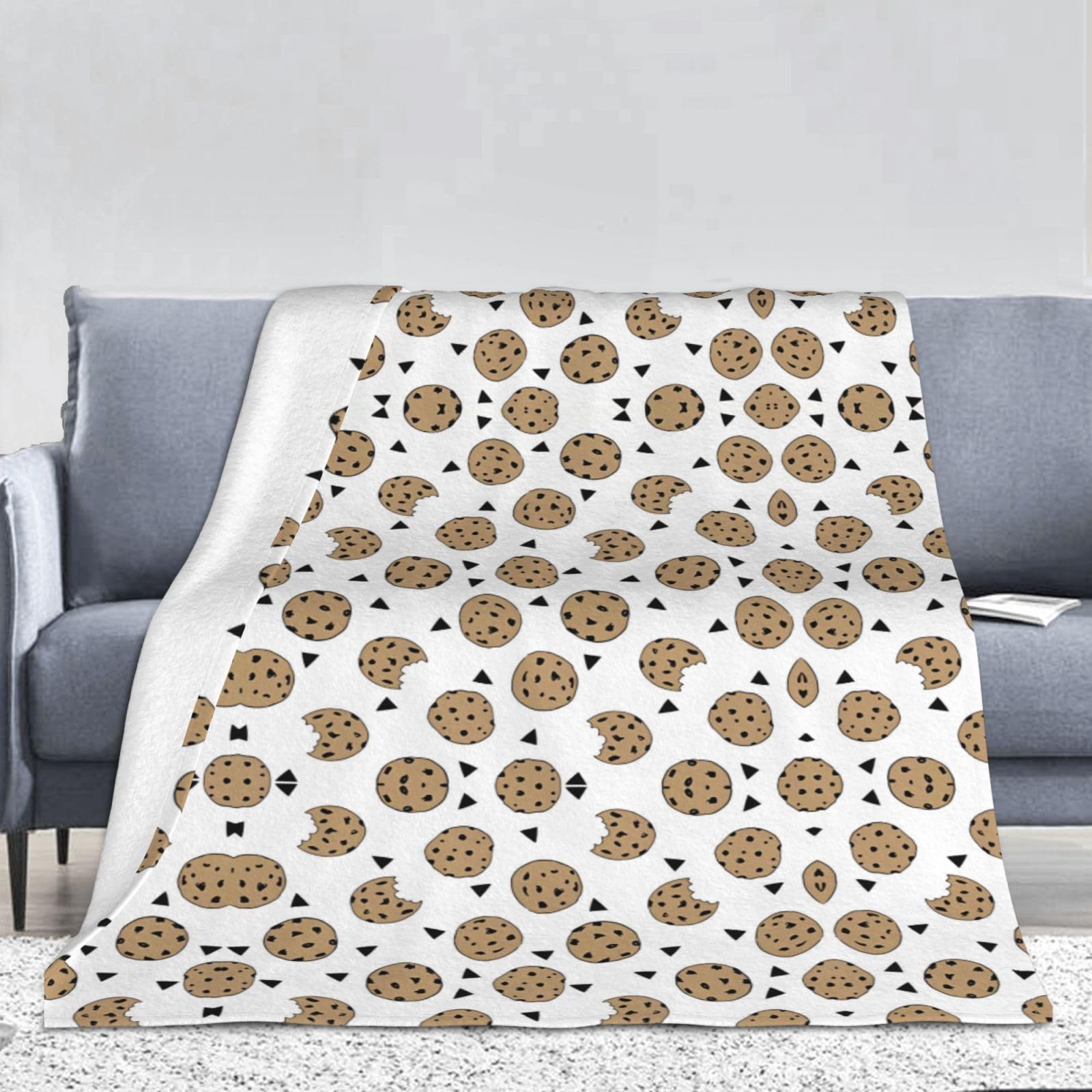 YYHHAOFA Flannel Blanket - 66 x 90 Inches Large, Soft & Warm Fleece Throw - Skin-Friendly, Durable & Easy Care - Perfect for Cookies, Snacks & Cozy Movie Nights