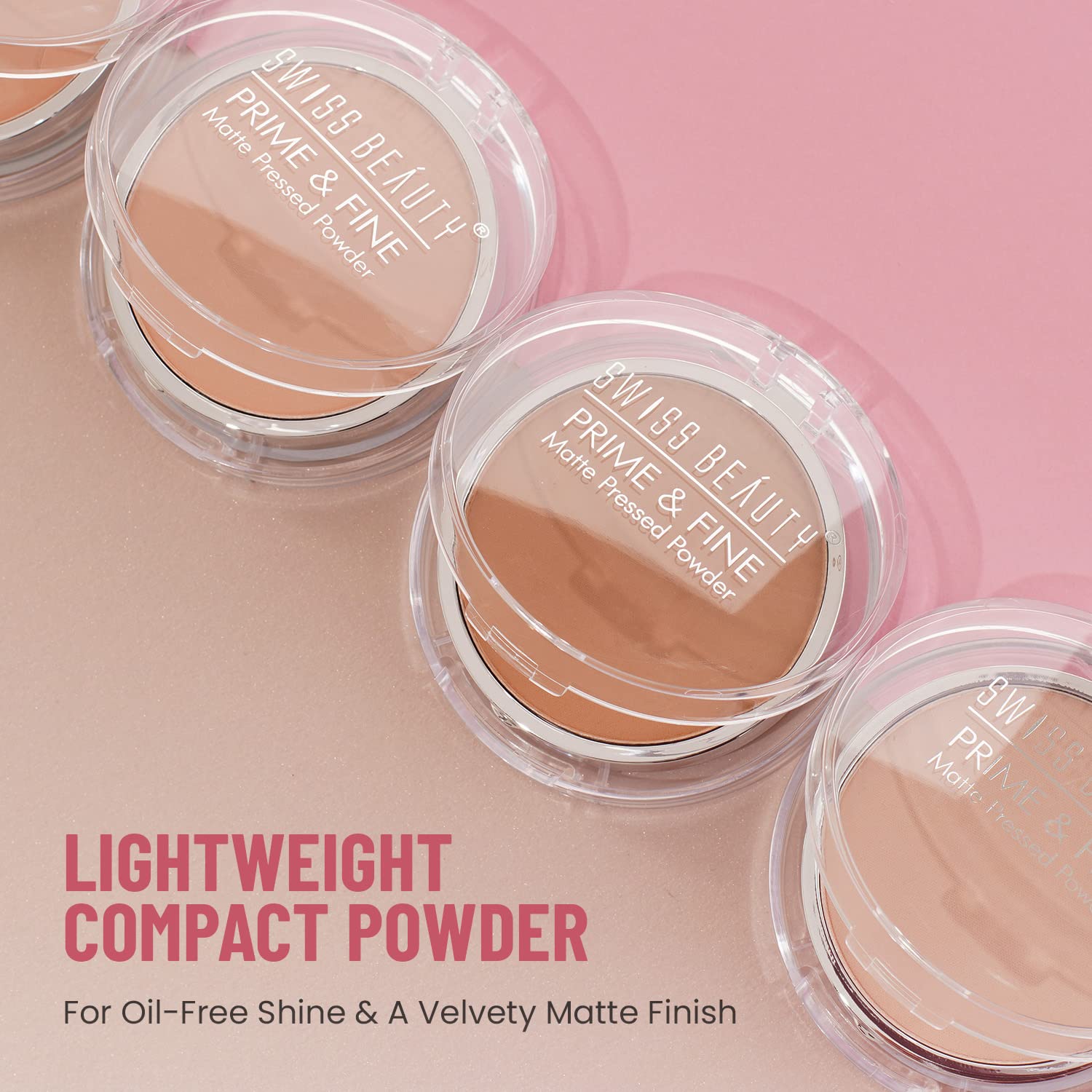 Swiss Beauty Prime & Fine Matte Pressed Powder - Oil Control & Long Lasting Makeup for All Skin Types, Natural Beige Shade, 8g | Perfect for Daily Wear, Touch-Ups & Flawless Finish