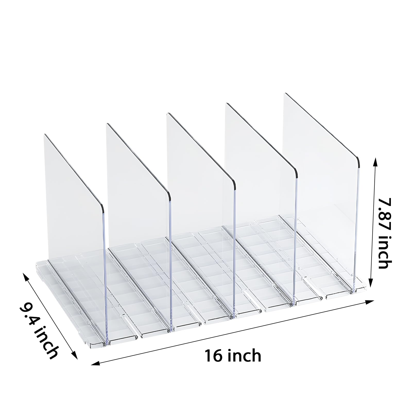 10 Pack Adjustable Acrylic Shelf Dividers - Clear Purse Organizer for Closet & Handbag Storage - Perfect for Closet Organization, Purse Display, and Handbag Collection Management