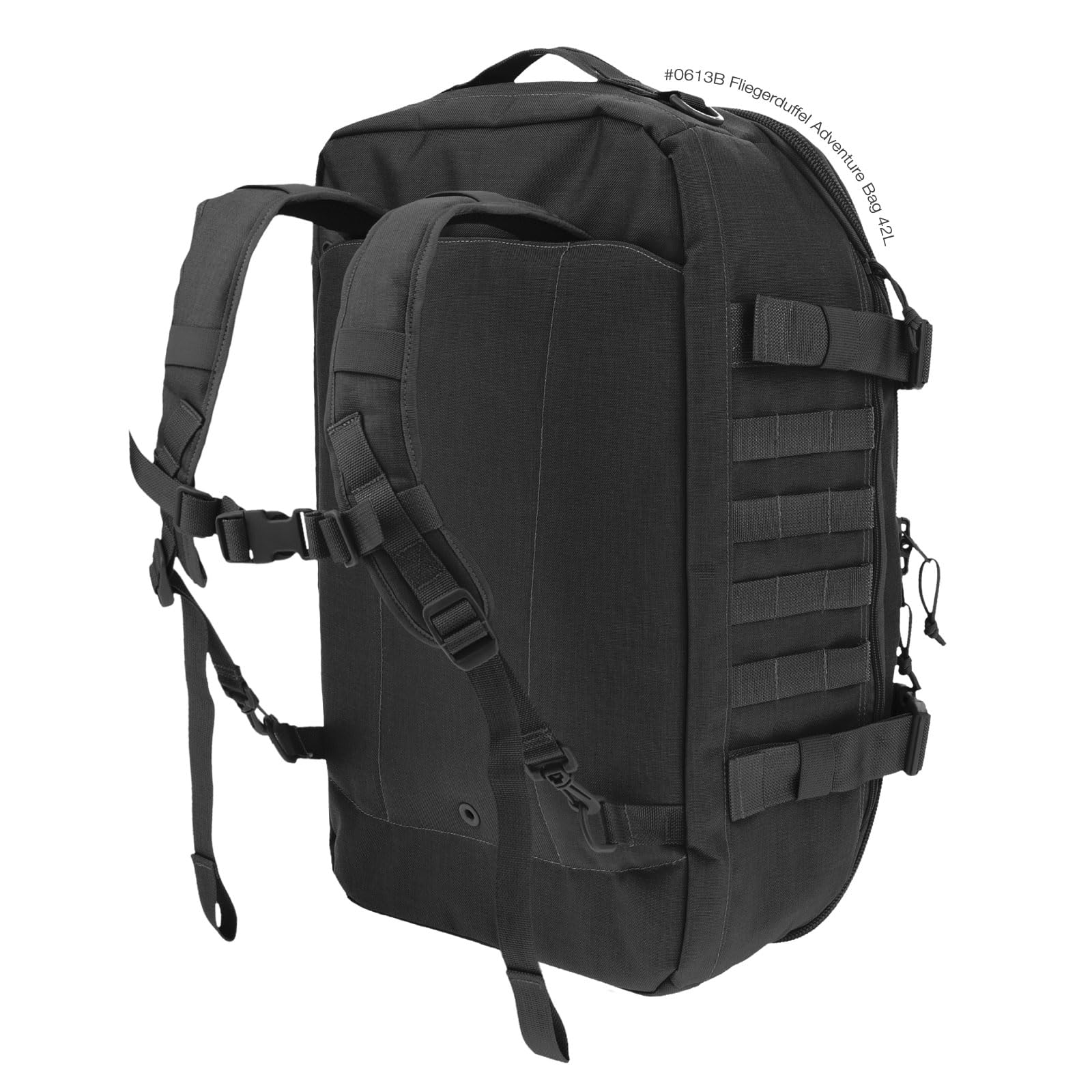 Maxpedition Fliegerduffel Adventure Duffle Bag - Heavy Duty Travel & Tactical Gear for Outdoor Camping, Hiking & Military Use (Black)