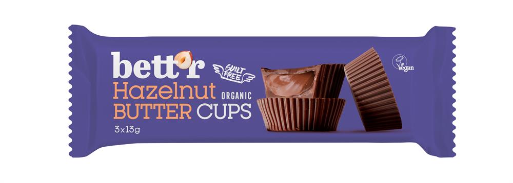 Delicious Hazelnut Butter Cups - Healthy Vegan Snack 39g - Perfect for On-the-Go Energy & Dessert Lovers