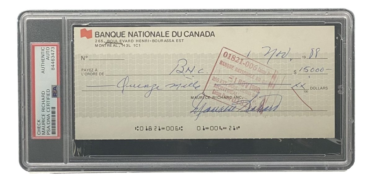 Authentic Maurice Richard Signed Montreal Canadiens Hockey Memorabilia - PSA/DNA Certified (84463473) - Perfect for Sports Collectors, Hockey Fans & Vintage Memorabilia Displays