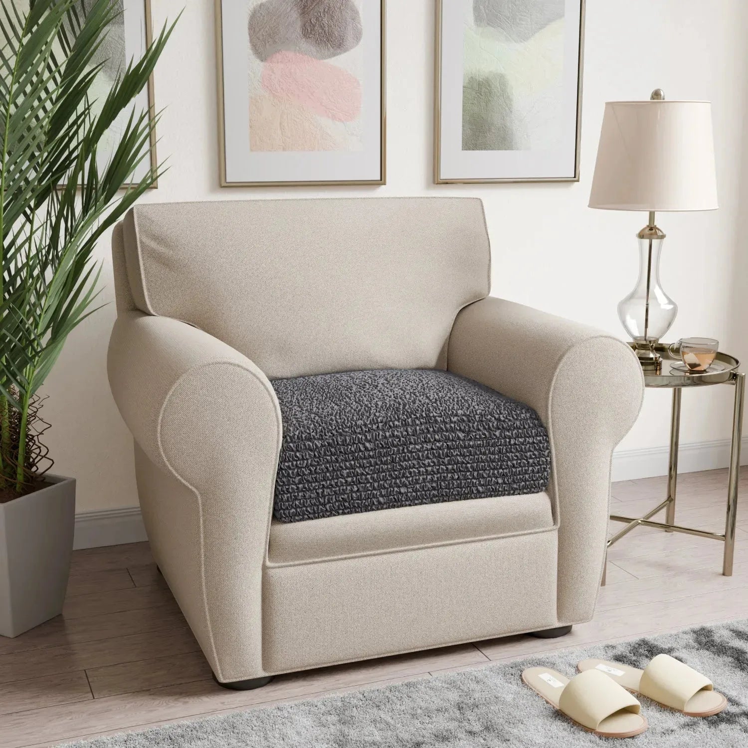 Premium Microfiber Seat Cushion Cover - Soft & Durable Sofa Chair Protector - Perfect for Living Room, Office, or Car Use