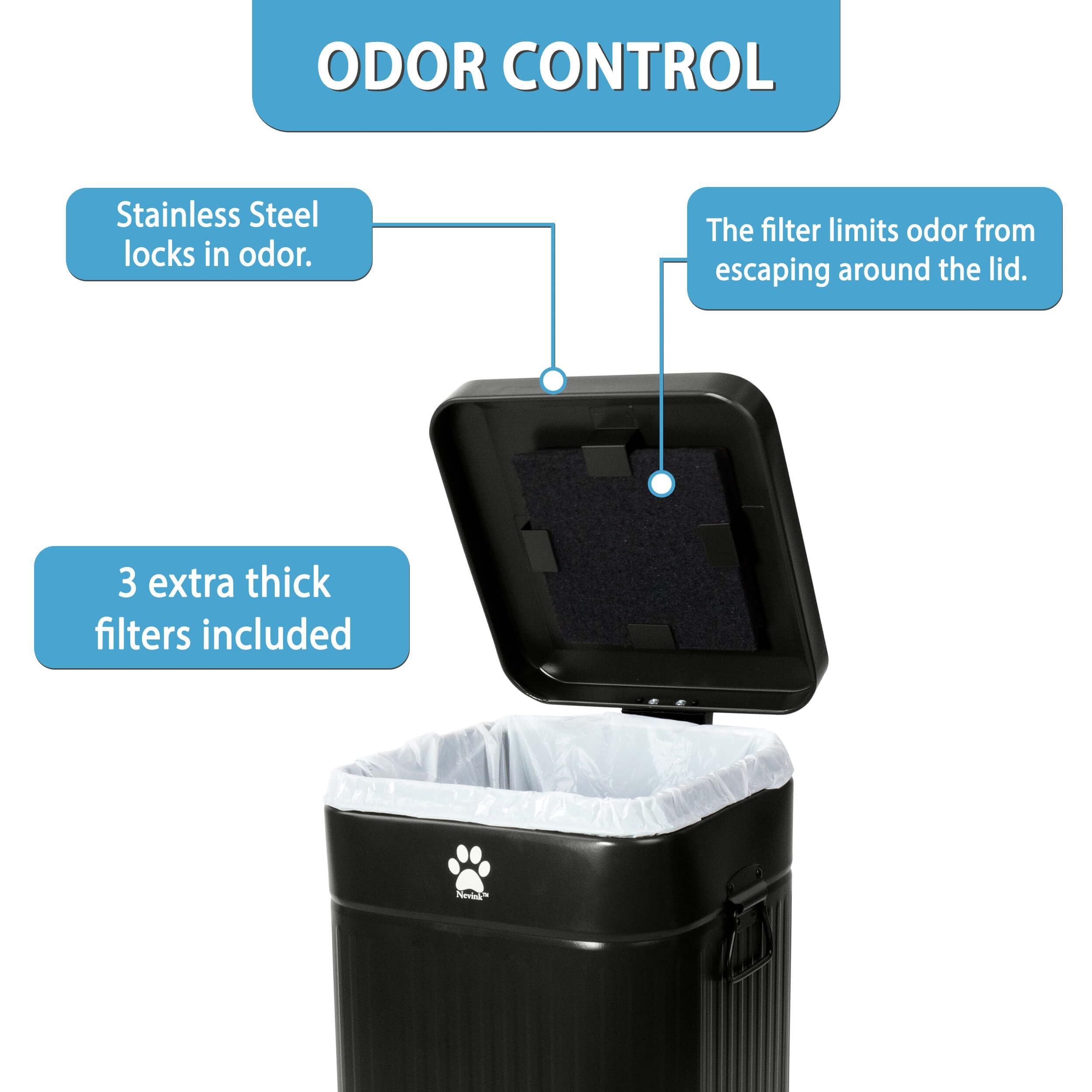 Odor-Proof Outdoor Dog Waste Station with Lid - 12L/3.2Gal Black Dog Poop Trash Can for Backyard, Park & Patio - Leakproof Pet Waste Container for Easy Cleanup
