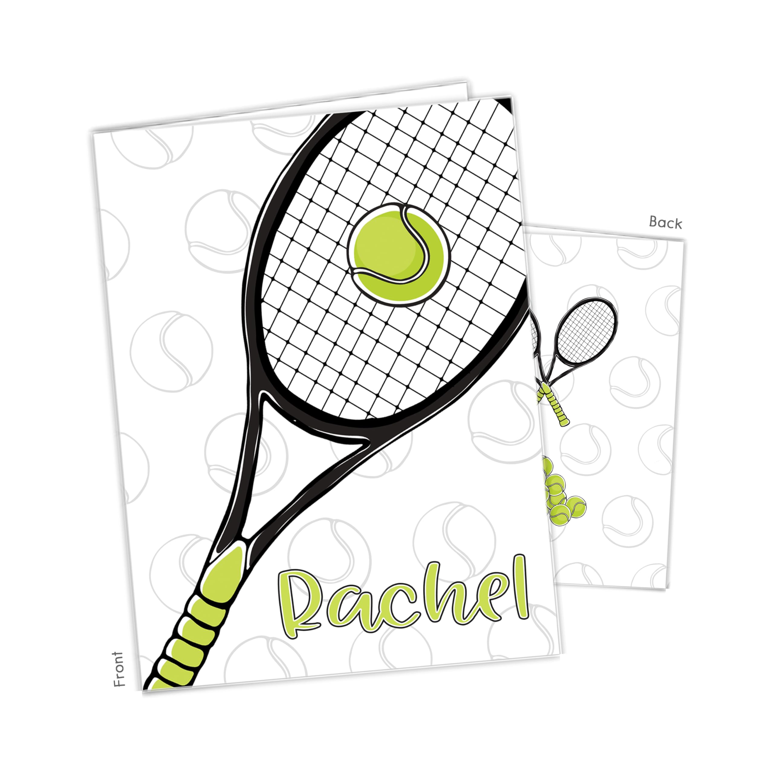 Custom Personalized Tennis Sports Team Pocket Folder - Back to School Supplies, Teacher Office Gift, Birthday Present for Girls & Kids | Perfect for School Organization, Team Sports Events & Gift-Giving Occasions