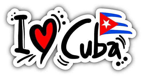I Love Cuba Travel Slogan Vinyl Decal Sticker - Waterproof, Durable 5