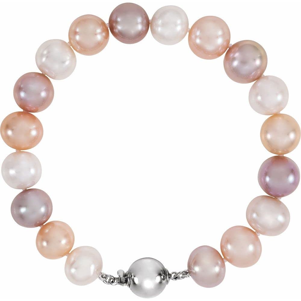 Sterling Silver Freshwater Cultured Pearl Multicolor Bracelet for Women - Elegant Fine Jewelry Gift for Her (7.75 Inch) - Perfect for Anniversaries, Birthdays & Special Occasions