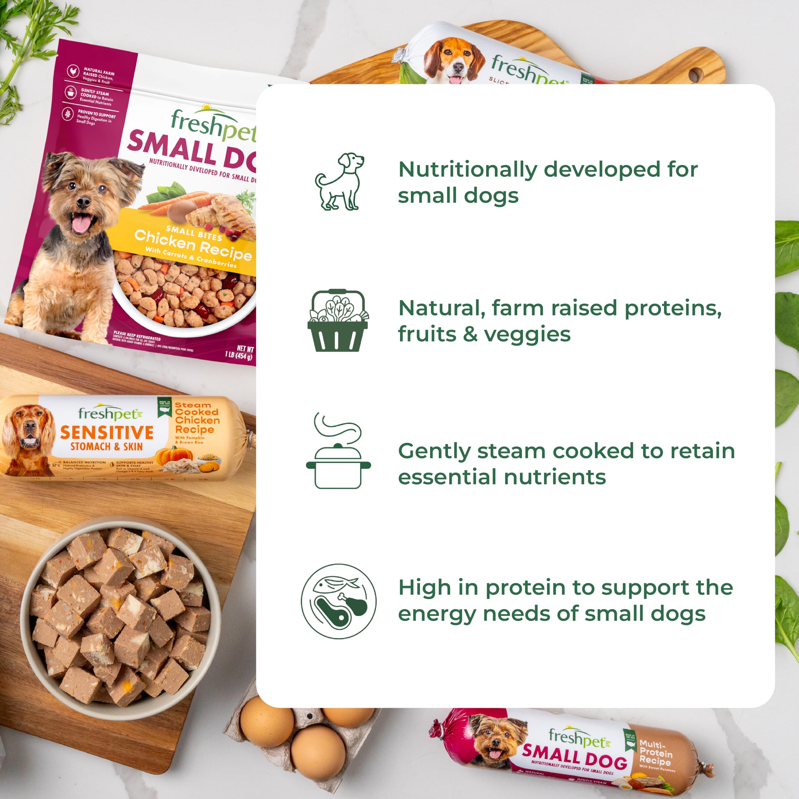 Freshpet Healthy & Natural Small Dog Food - Fresh Chicken & Turkey Roll (1 lb) | Grain-Free, Vet Recommended for Puppies & Adult Dogs | Perfect for Home Feeding & Travel Snacks