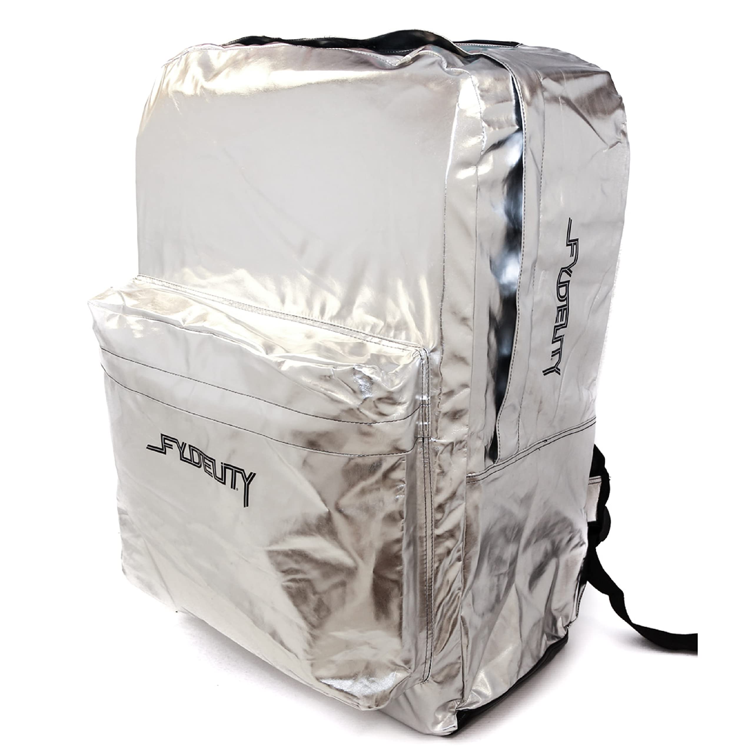 FYDELITY - Extra Large Funny XXXL Backpack - Giant Oversized Laundry & Travel Duffle Bag (Silver Metallic) - Perfect for College, Gym, Camping & Travel