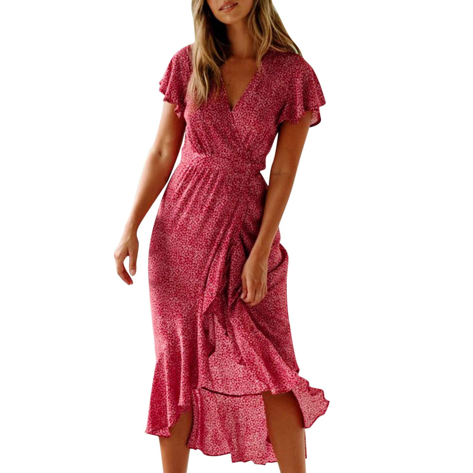 Elegant Women's Wedding Guest Dress with Bow & Ruffles - Slim Pencil Long Bandage Dress for Parties, Evening Events & Special Occasions