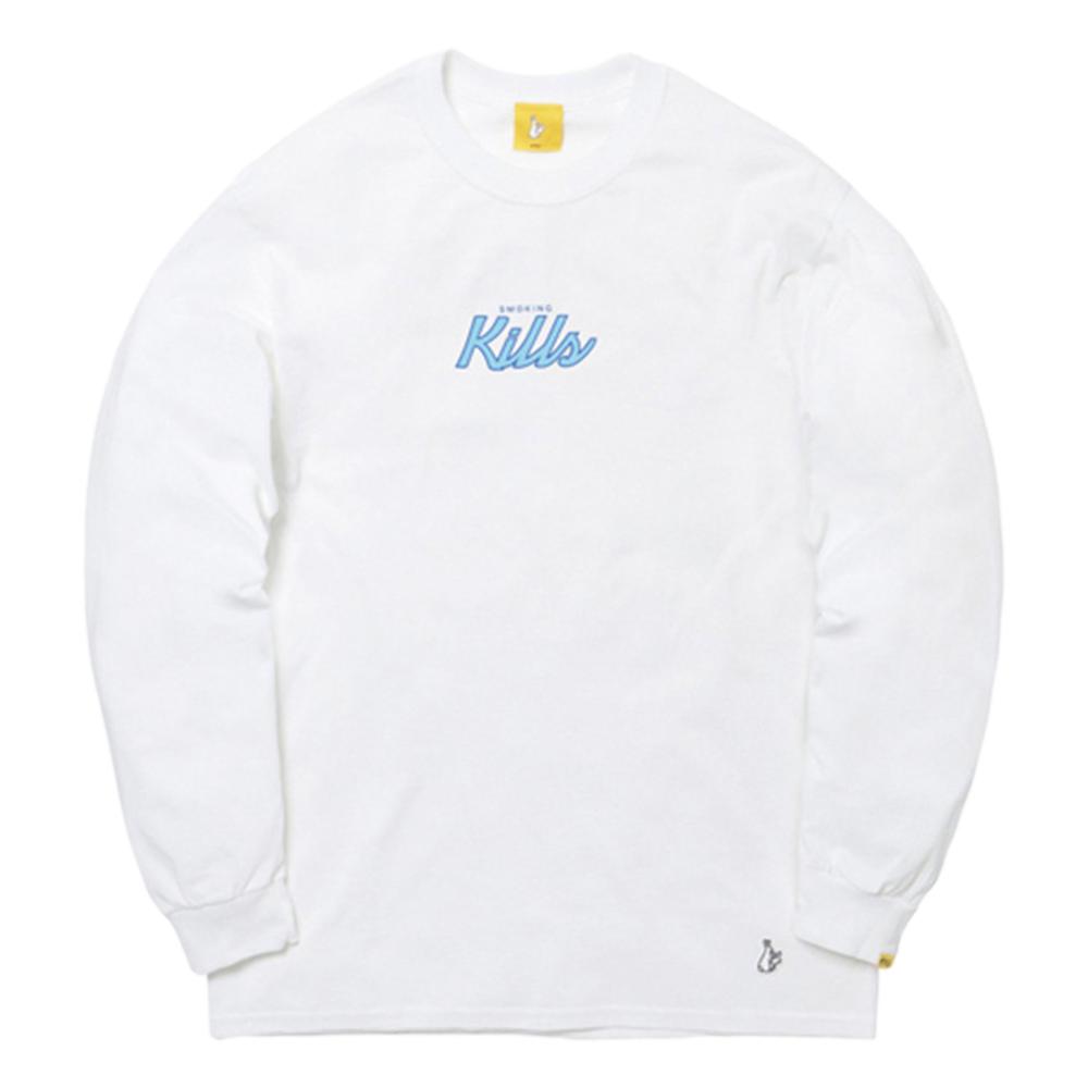 FR2 Silhouette Man Long Sleeve T-Shirt - White Cotton Crewneck Tee for Men | Casual Streetwear & Everyday Wear