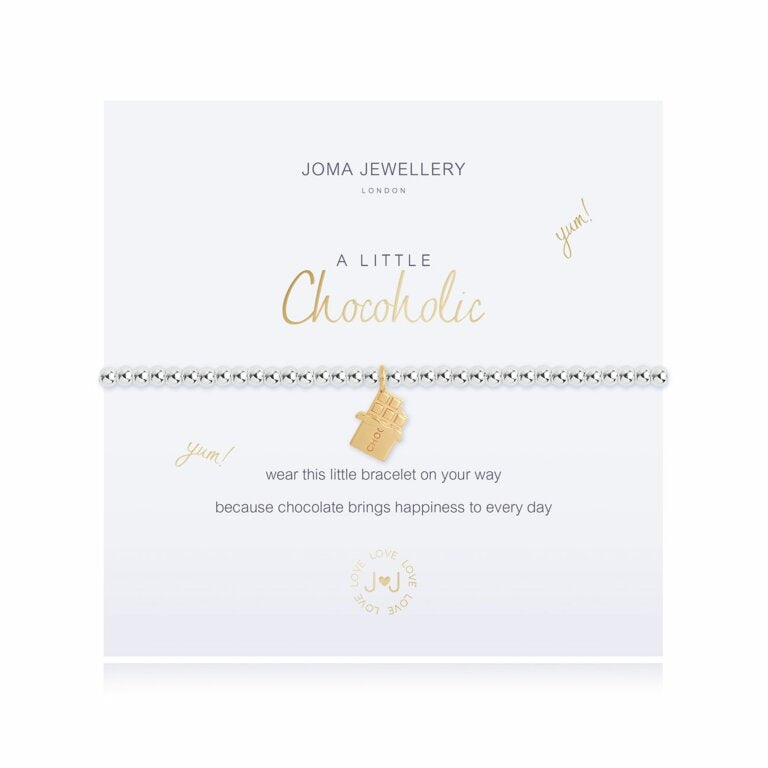 Joma Jewellery Bracelet - A Little Chocoholic Chocolate Lover's Charm Bracelet | Perfect Gift for Chocolate Enthusiasts & Sweet Treat Lovers