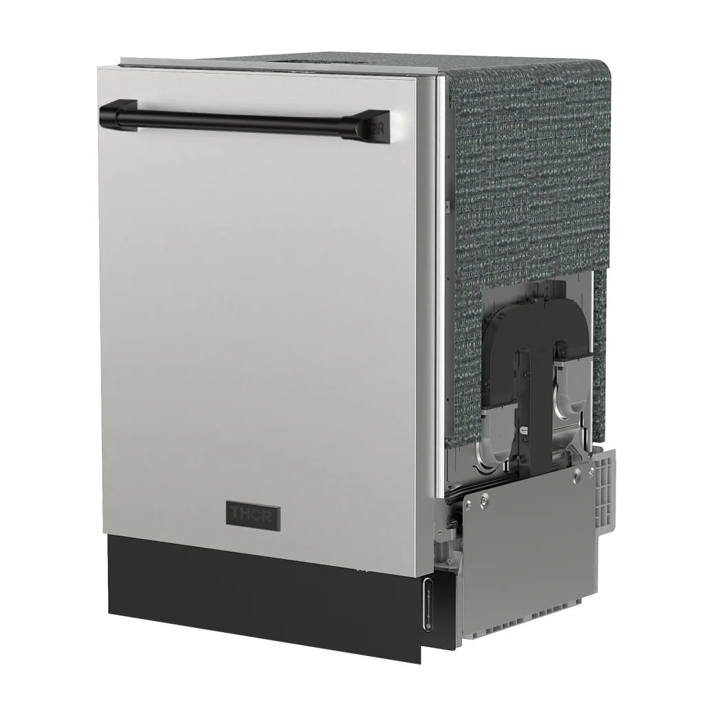 Gordon Ramsay by THOR Kitchen 24 Inch Built-In Dishwasher - Stainless Steel Interior, Black Exterior (Model DW24X8BA99 BLK) - Perfect for Modern Kitchens & Open-Concept Homes