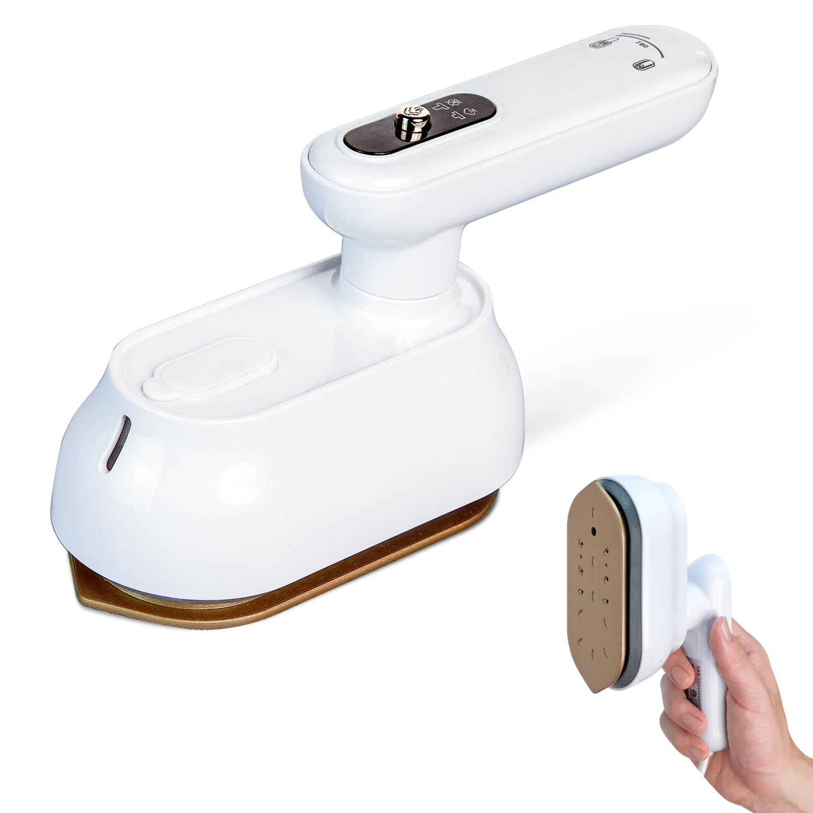 Portable Mini Iron for Clothes - 1300W Handheld Travel Steamer with 180° Rotation | Perfect for Home, Business Trips, Sewing, Quilting & Heat Transfer Vinyl Crafts | Quick Wrinkle Remover for Shirts, Dresses & Fabrics