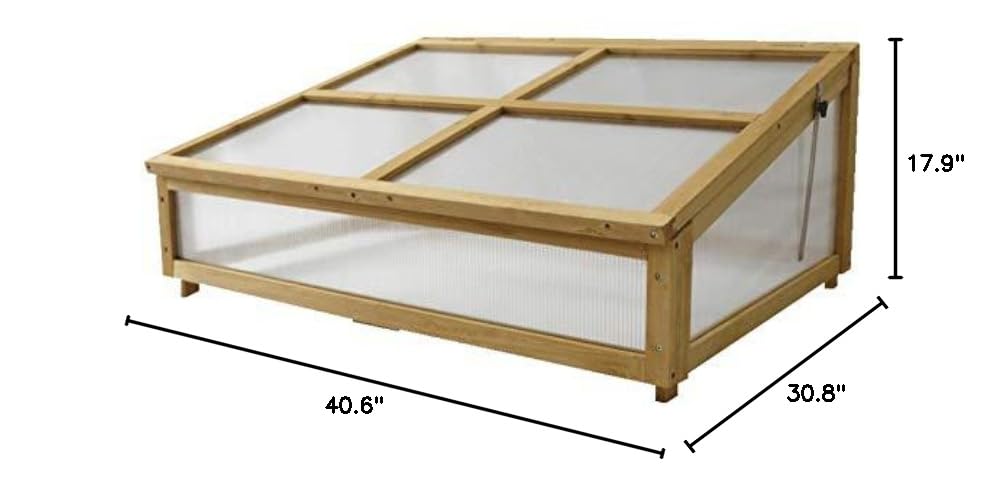 VegTrug Classic Cold Frame - Durable Spacious Wooden Garden Greenhouse for Seedlings & Plants (1m) | Perfect for Backyard Gardening, Urban Farming & Winter Plant Protection