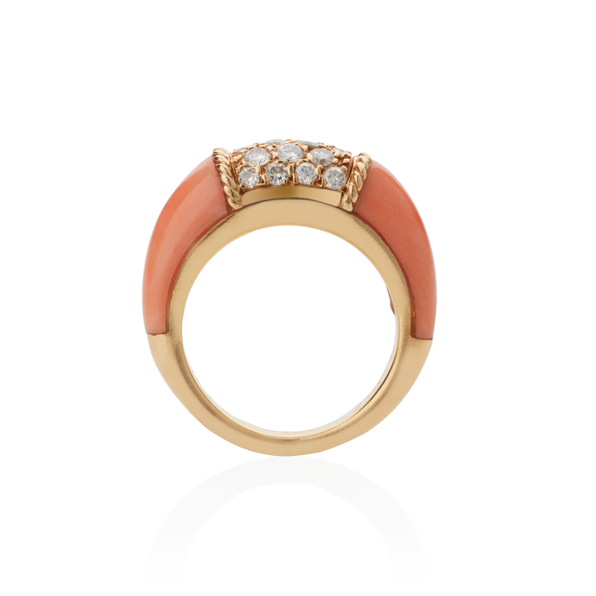 Van Cleef & Arpels Paris Angelskin Coral Ring - Genuine Philippine Coral Jewelry for Women, Luxury Gift for Her, Perfect for Weddings & Special Occasions