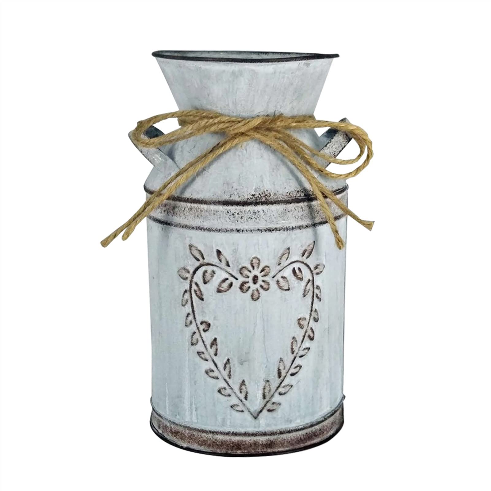 TOMYEUS Rustic Iron Metal Pitcher Flower Vase - 10.5X19cm Shabby Chic Decorative Jug for Wedding, Party & Home Decor - Perfect for Centerpieces, Farmhouse Style, and Floral Arrangements