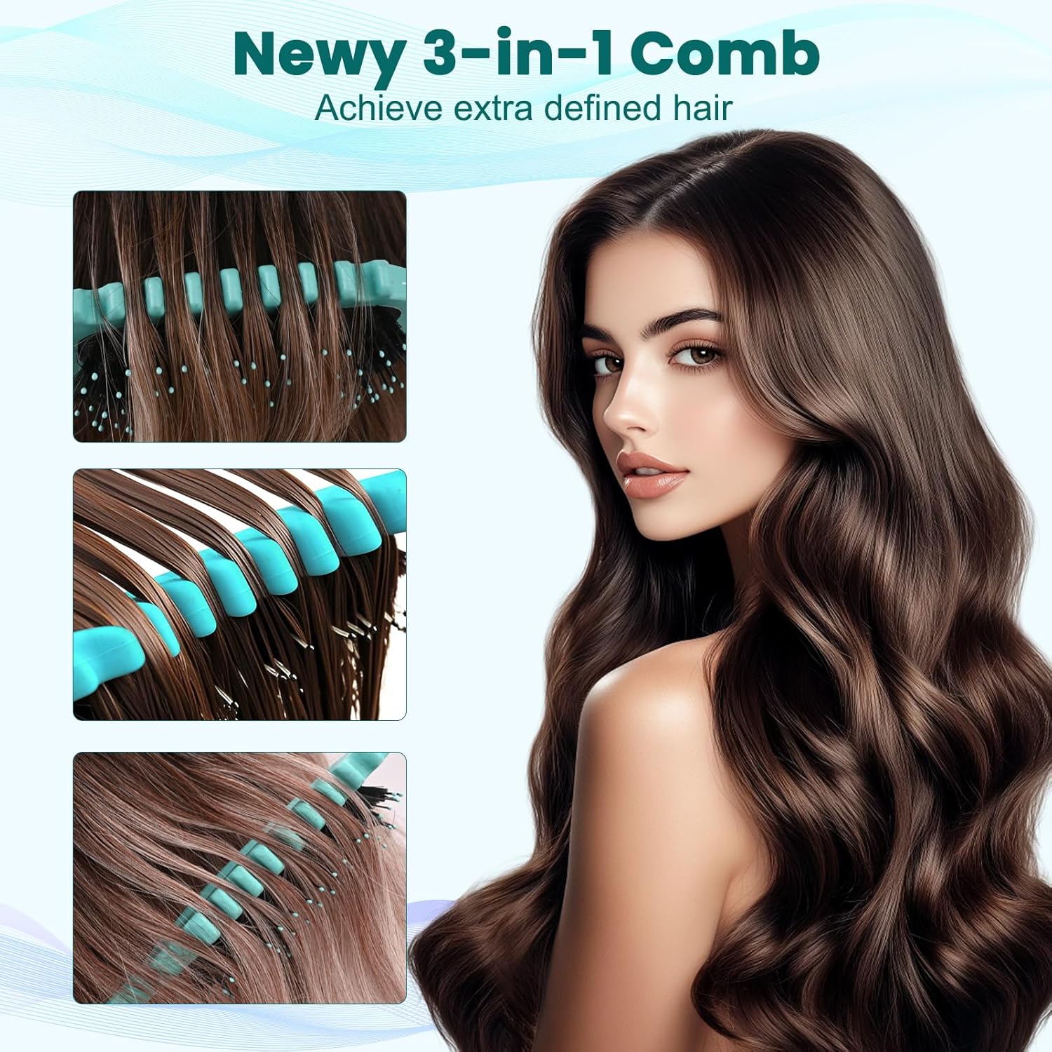Best Detangling Brush for Curly Hair - Wide Tooth Comb for Knot-Free Styling - Perfect for Wet & Dry Hair Care at Home or Travel