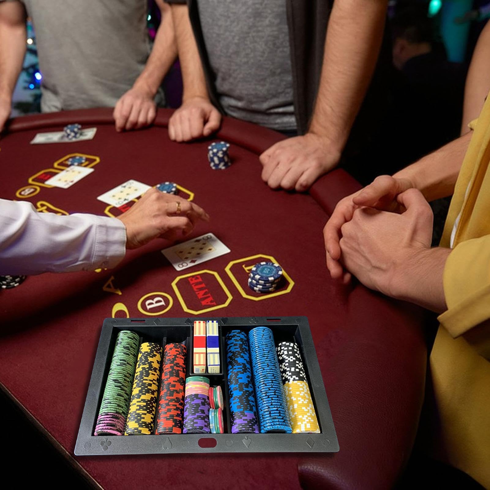 Professional Poker Chip Tray Holder - Casino & Table Dealer Chip Organizer with High Capacity | Perfect for Poker Nights, Casino Games & Home Poker Tournaments