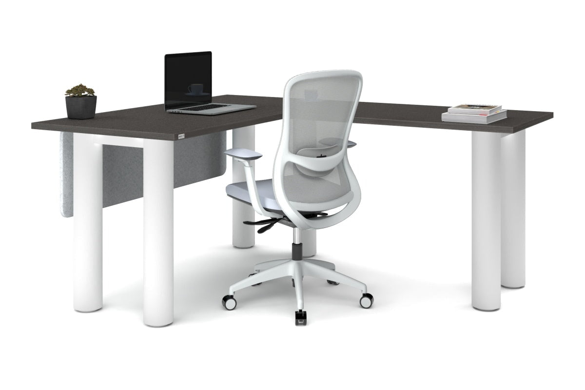 L-Shaped Corner Office Desk with Quadro Cylinder Legs - 1400L x 1700W - Perfect for Home Office, Gaming Setup & Workspace Organization