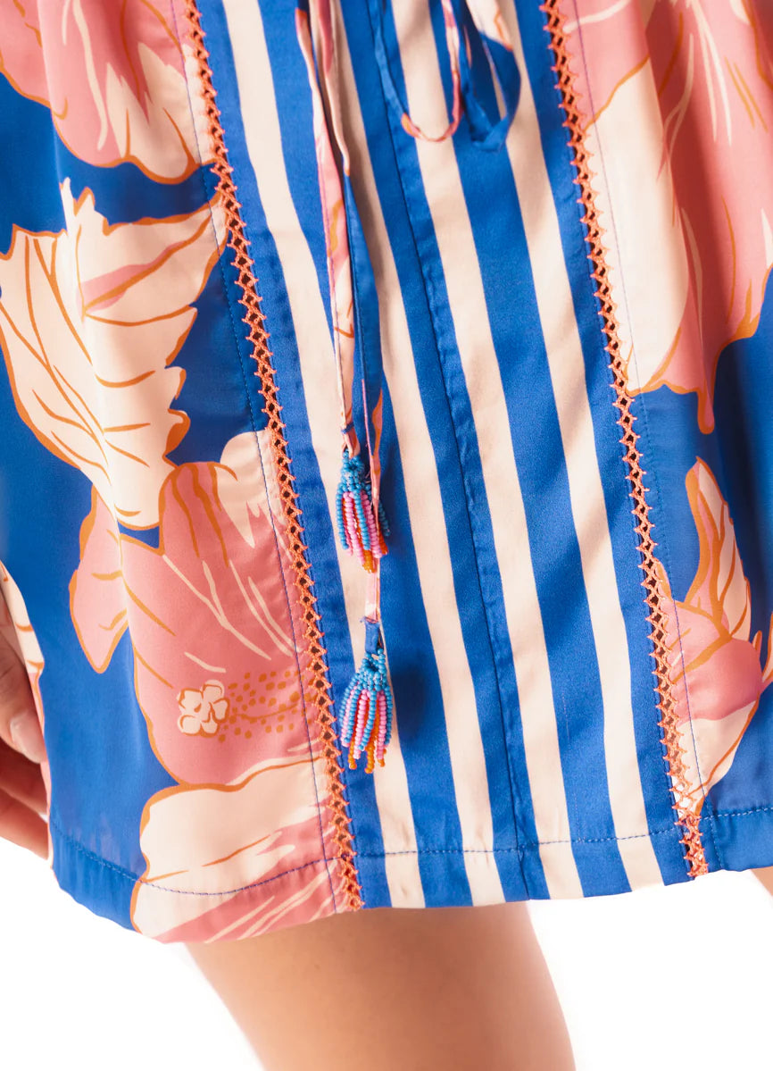 Maaji Magnolia Mirage Enjoyable Dress Cover Up - Bright Blue Floral Print Beach Dress for Women | Perfect for Poolside, Vacation & Summer Outfits