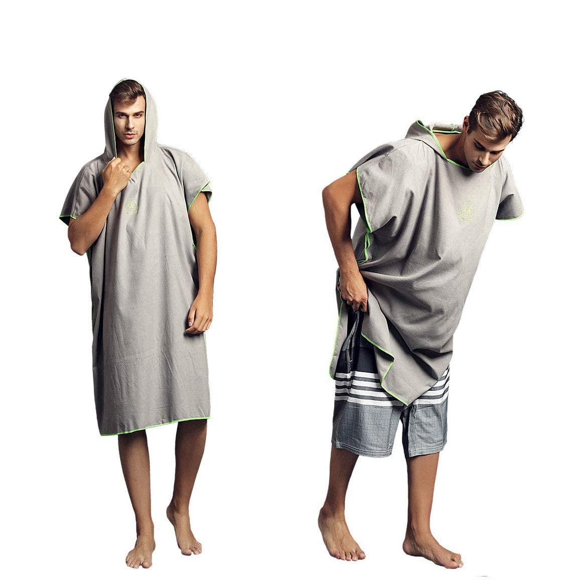 Hiturbo Microfiber Surf Poncho | Quick Dry Wetsuit Changing Robe | Hooded Swim Beach Towel for Pool, Surfing & Outdoor Adventures