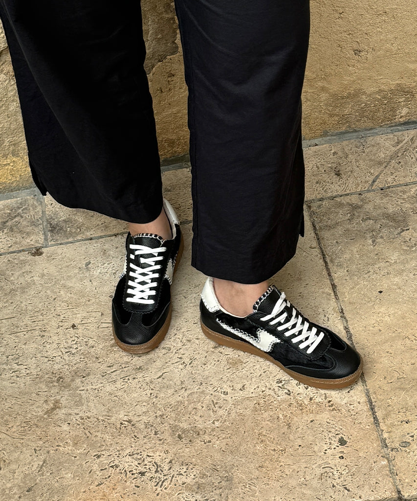 Notice Stitch Sneakers Onyx Calf Hair - Stylish & Comfortable Women's Casual Shoes for Everyday Wear, Work & Outings