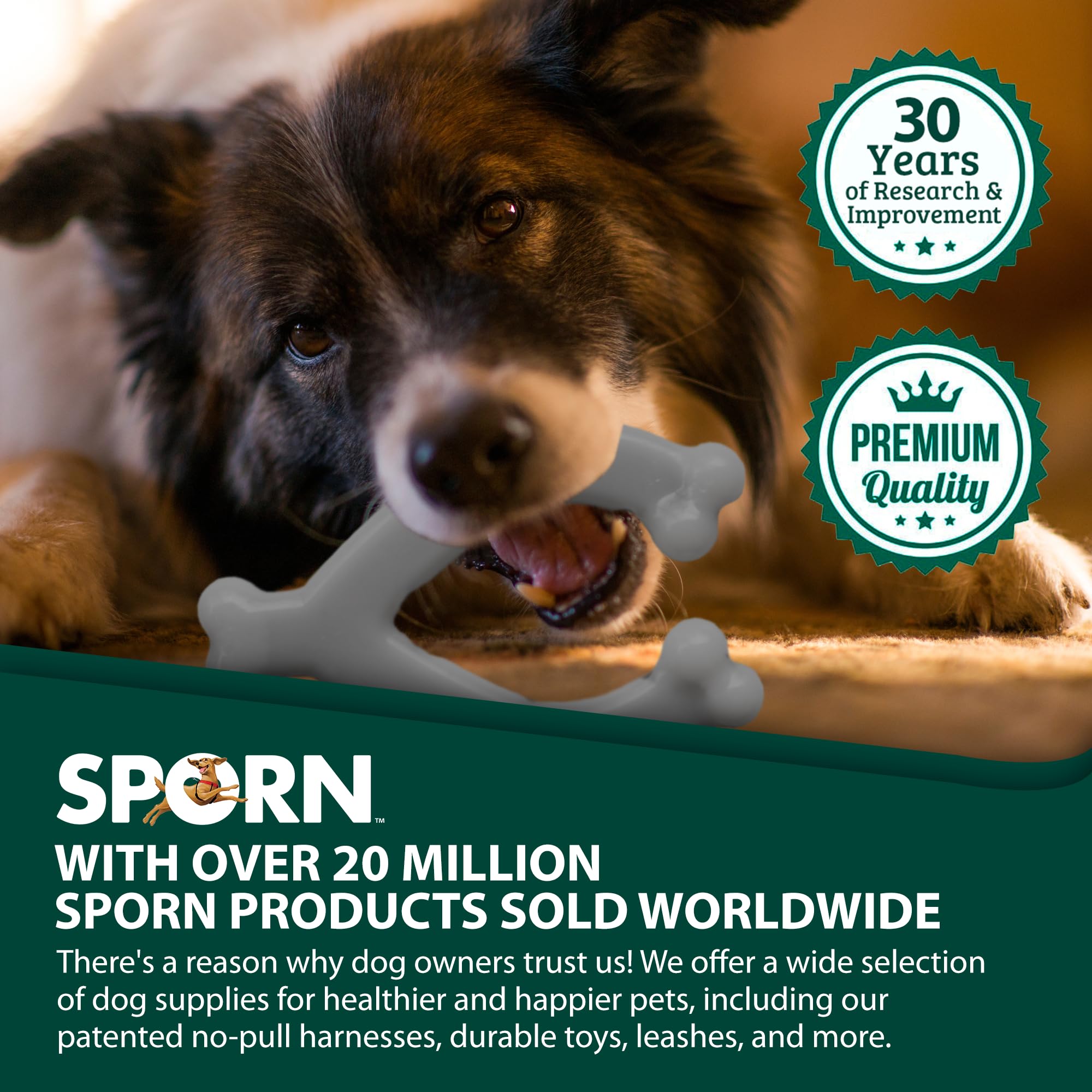 Durable Sporn Marrow Wishbone Dog Chew Bones for Aggressive Chewers - Jerky Flavor Nylon Chew Toy, Non-Toxic & Gluten-Free for Medium/Large Dogs - Perfect for Teething, Anxiety Relief & Long-Lasting Entertainment