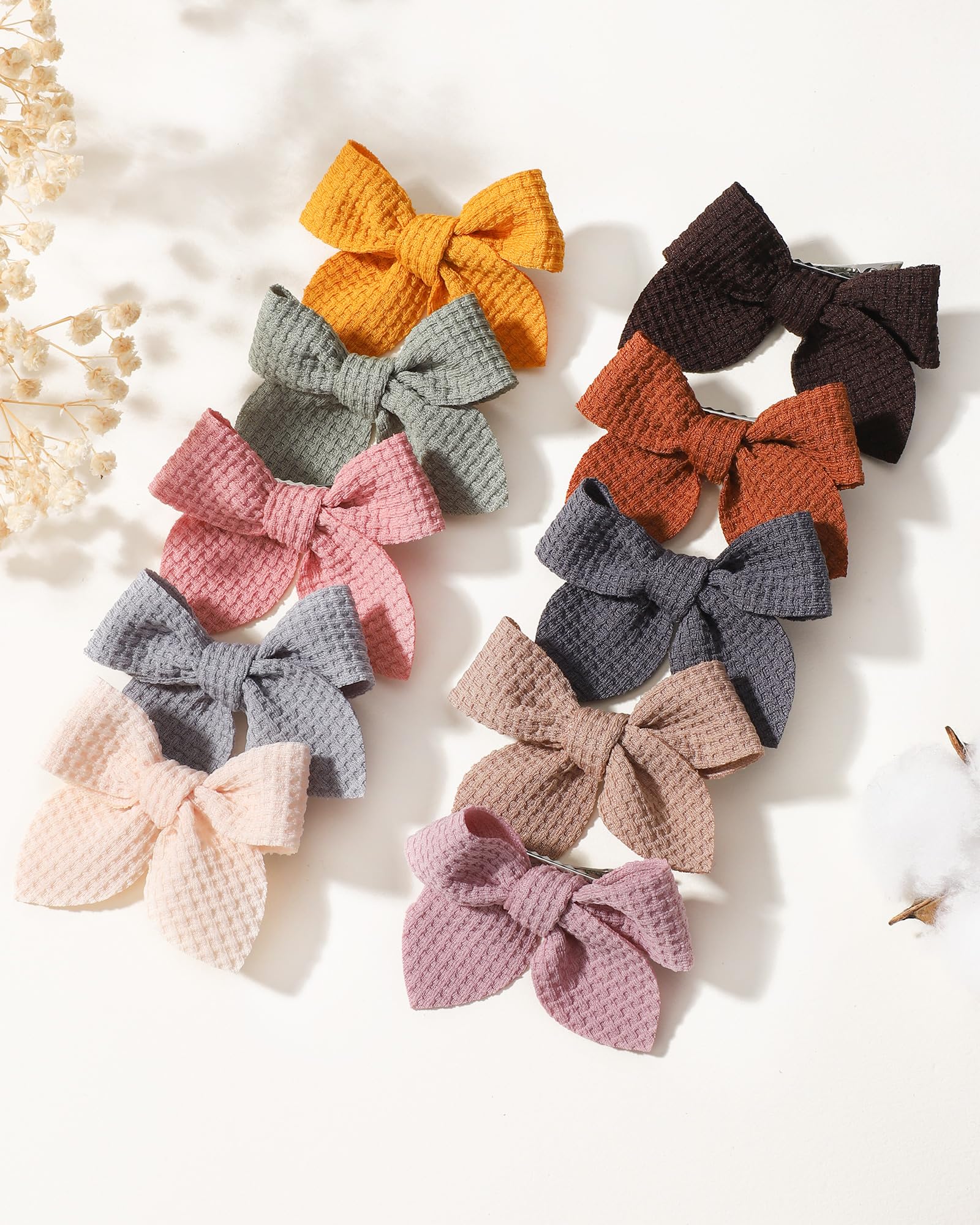 Jollybows 20pcs Baby Hair Clips for Girls - 2 Inch Mini Fable Alligator Clips, Toddler Pigtail Bows for Fine Hair - Perfect for Parties, School, and Daily Styling